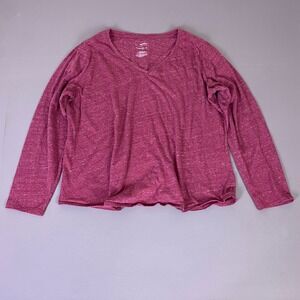 Sonoma Goods For Life The Everyday Tee Women's Plus 1X Burgundy Heather V-Neck